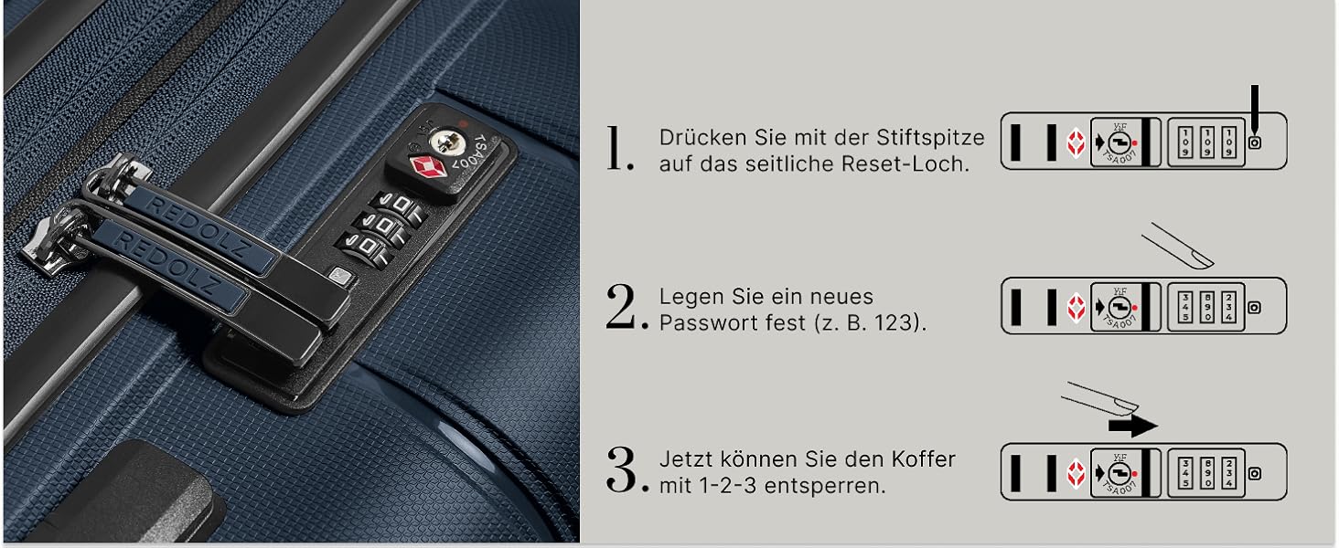 Набір валіз REDOLZ Essentials 11 Trolley Set 3-teilig Midnight Blue (56 см) – розширюваний