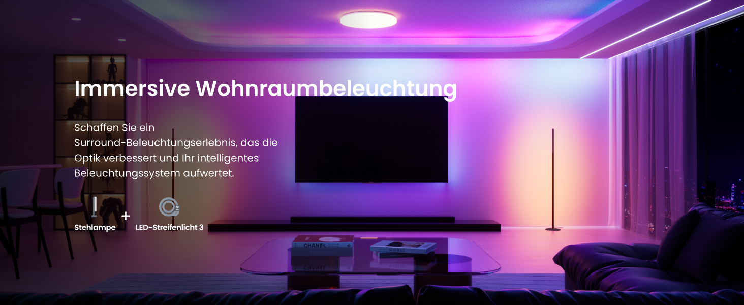 SwitchBot LED торшер для вітальні з RGBCC, керування через додаток, сумісний з Apple Home, Alexa, Google Home, чорний, з режимами сцени та музики