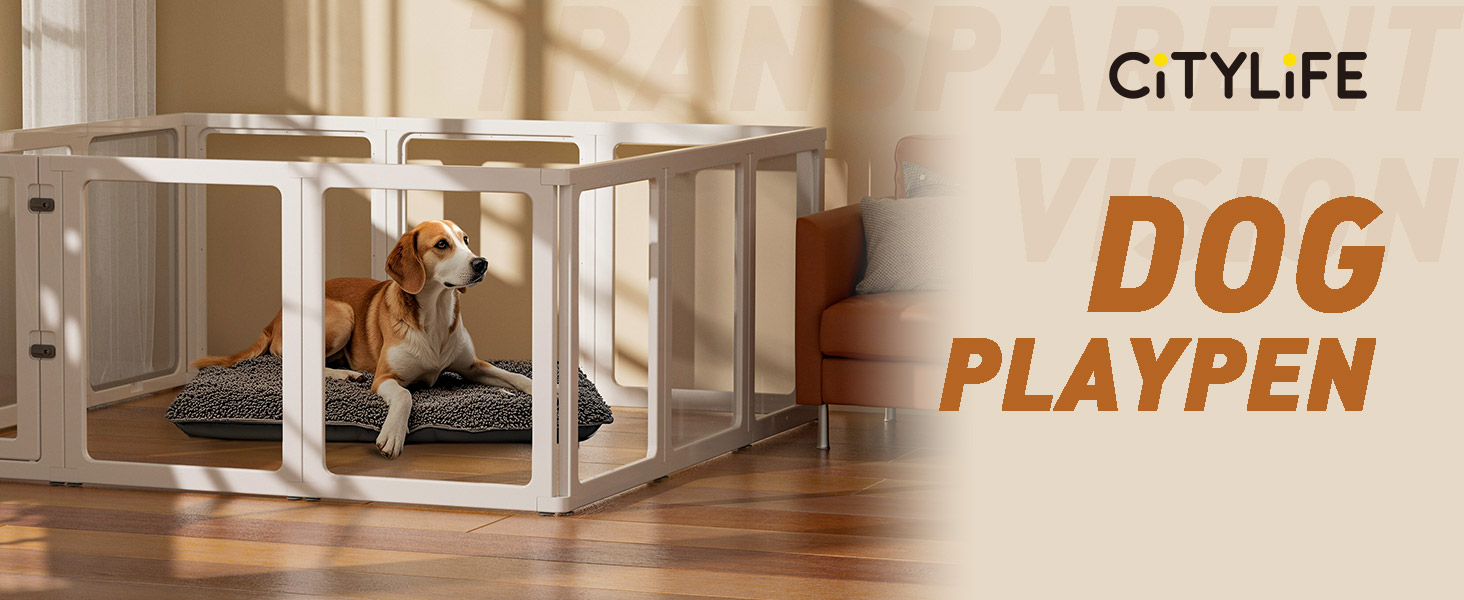 Вигул для цуценят Citylife 8-TLG 60 см, розкладний вольєр для собак з дверима, вольєр для собак у квартиру, великий вольєр для собак, котів, кроликів, дрібних тварин, неслизький, прозорий