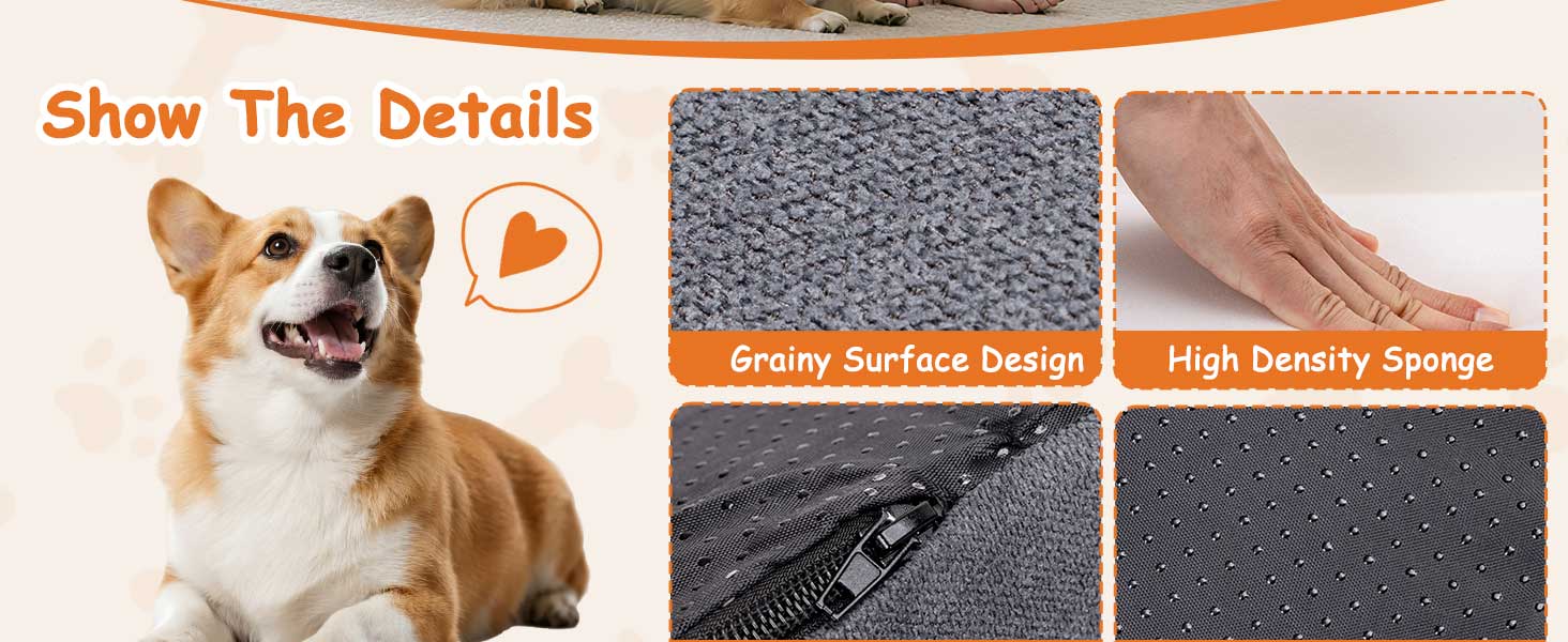 Сходинка для собак Nobleza – 3 сходинки, сіра, 35x56x40 см, для маленьких собак, з миючим покриттям та протиковзким дном