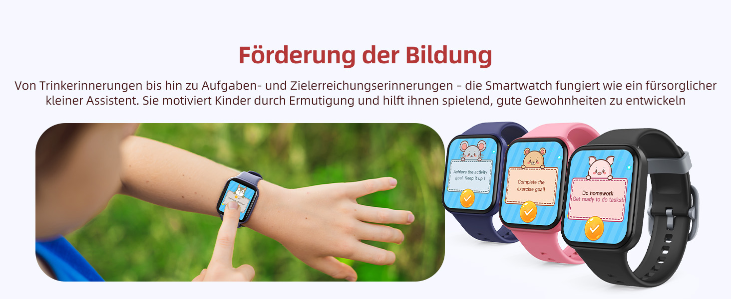 Дитячий розумний годинник Parsonver, 1.69' - фітнес-трекер з пульсометром, монітором сну, IP68, 20 спортивних режимів, для дітей 6-12 років, чорний