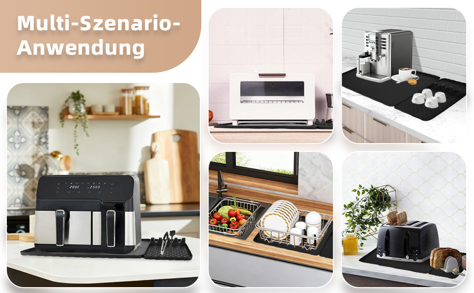 Стійка до вогню силіконова підставка 48x30 см для фритюрниці, кухонного приладдя, захист від нагріву, робочої поверхні, кавомашини, сумісна з Ninja, Cosori, Philips Airfryer