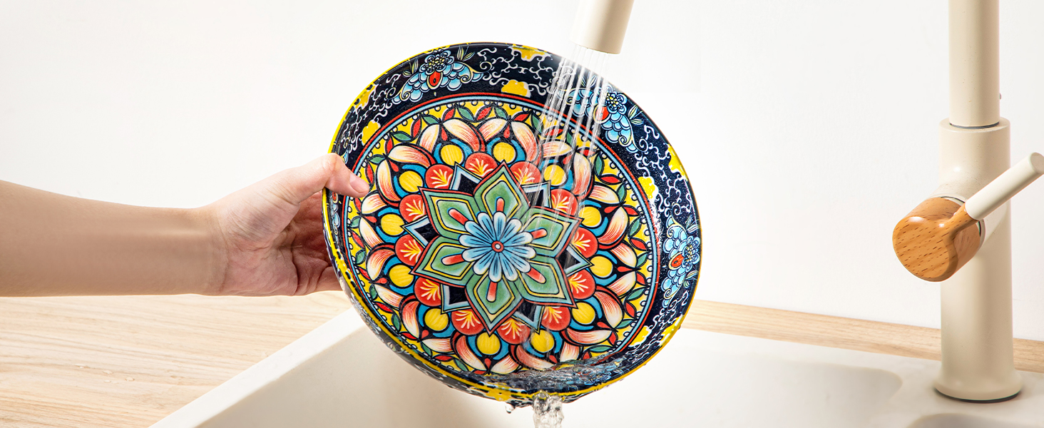 Набір супових тарілок Vancasso (6 шт) з порцеляни, 840 мл – для супу, салату, рамену, мюслі, пасти та десерту