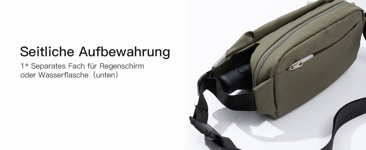 Сумка на плече Inateck, оливковий колір, водонепроникна, для чоловіків та жінок