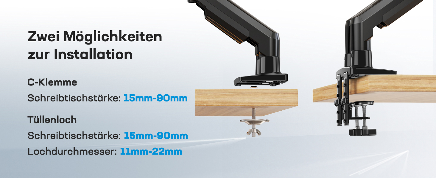 Кріплення для монітора HUANUO - 2 монітори, 13-32 дюйми, гнучкий, VESA 75/100, чорний