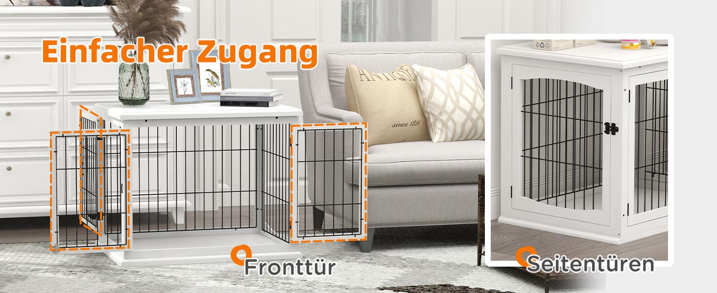 Клітка для собак PawHut - Будка з 2 входами, закривається на замок, для маленьких собак, 58,5 x 81 x 66 см