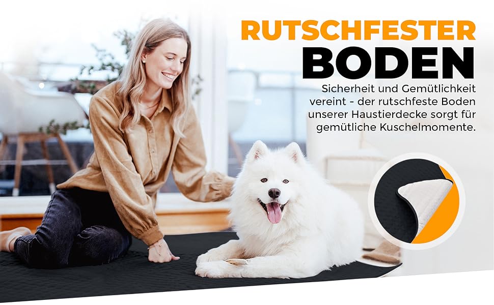 Водонепроникний килимок для собак SympaTierisch - захист дивану та ліжка - великий розмір (130 x 100 см) - чорний колір - легко перуться