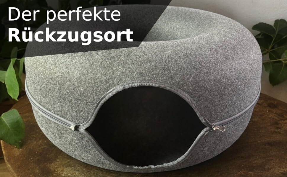 PAWSAGE® Бункер для котів з фетру, XL, 60*60*28 см, лежанка для котів, міцний фетр