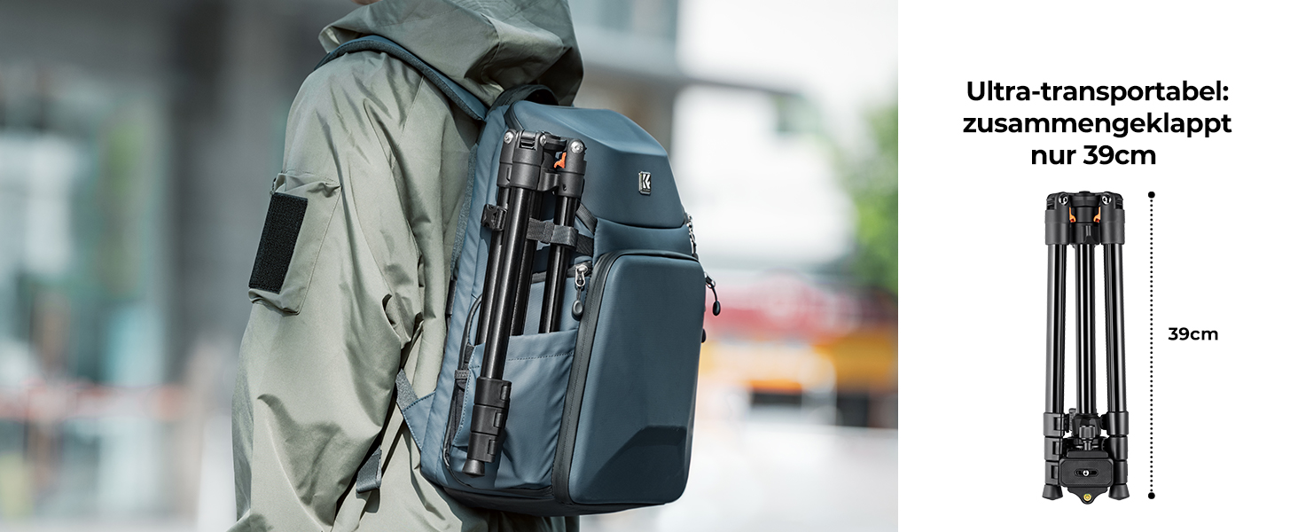 Штатив K&F Concept O234A1: компактний, легкий, для камери та смартфона, 163 см, алюміній