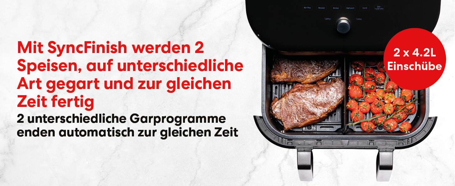 Аерофритюрниця Instant VersaZone XXL 8.5л з двома камерами - Цифрова, нержавіюча сталь, 8 програм: смаження, випікання, гриль, сушка, підігрів