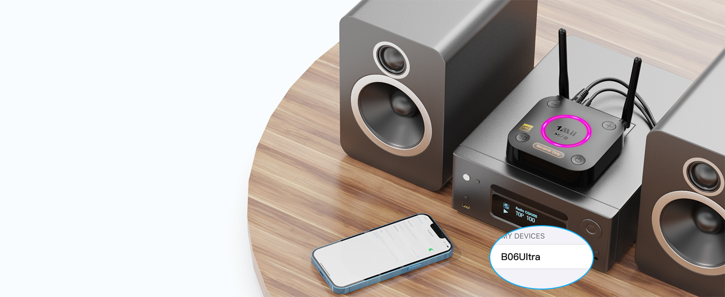 Bluetooth-ресивер 1Mii B06Ultra з підтримкою LDAC для стереосистем та Hi-Fi аудіо адаптер