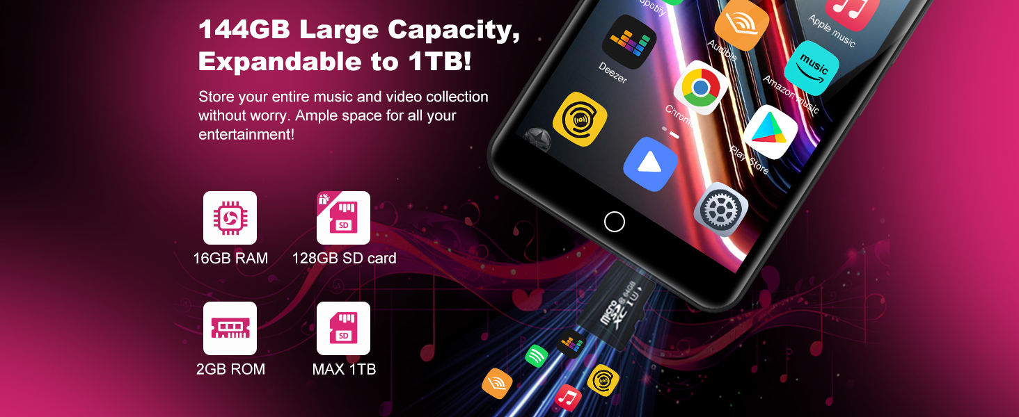 MP3 плеєр 80GB з Bluetooth та WiFi, 4.0