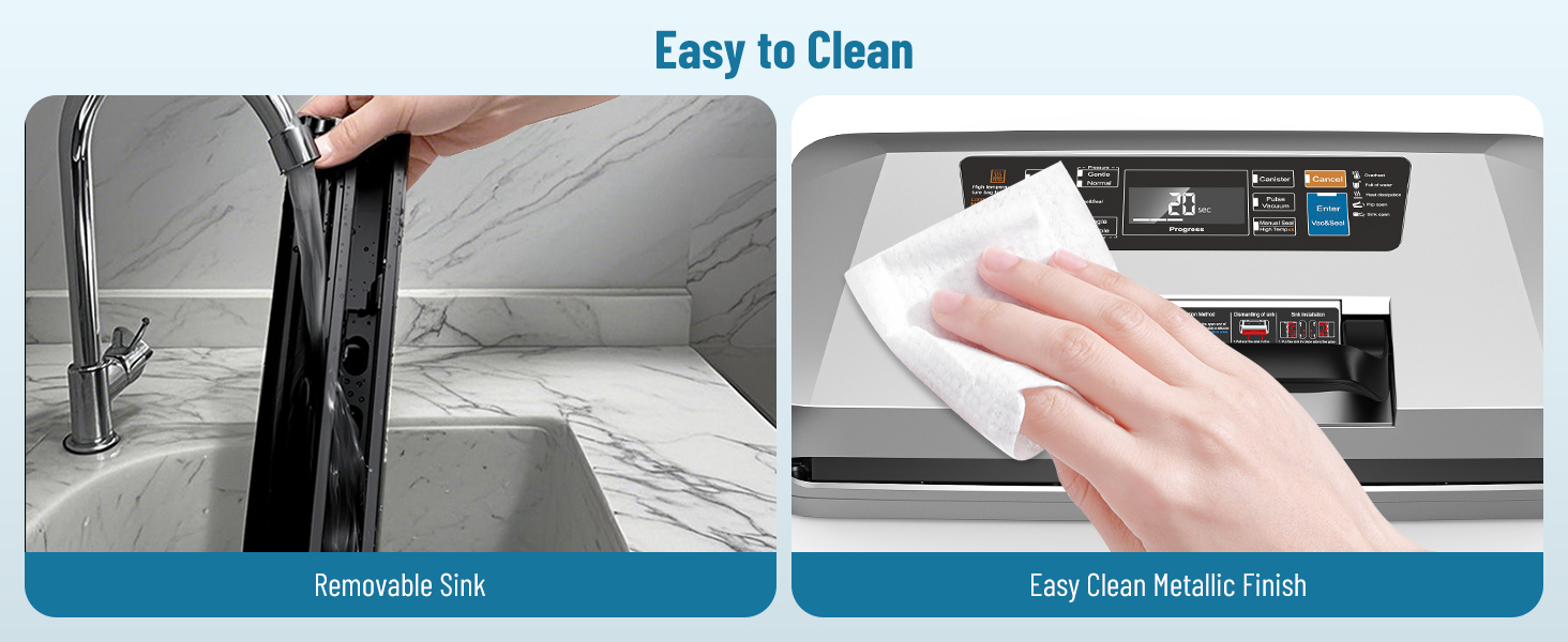 Професійний вакуумний пакувальник DXstring Vakuumiergerät Profi: 12 функцій, 95kPa, подвійний шов, для продуктів харчування