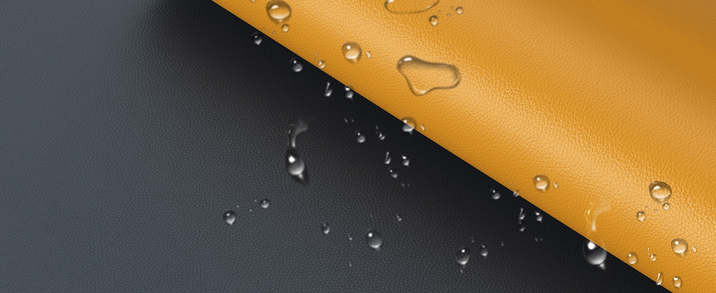 Килимок на стіл TECKNET 80 x 40 см, захист від води, PU шкіра, двосторонній, для офісу/дому (темно-сірий/темно-синій/жовтий)