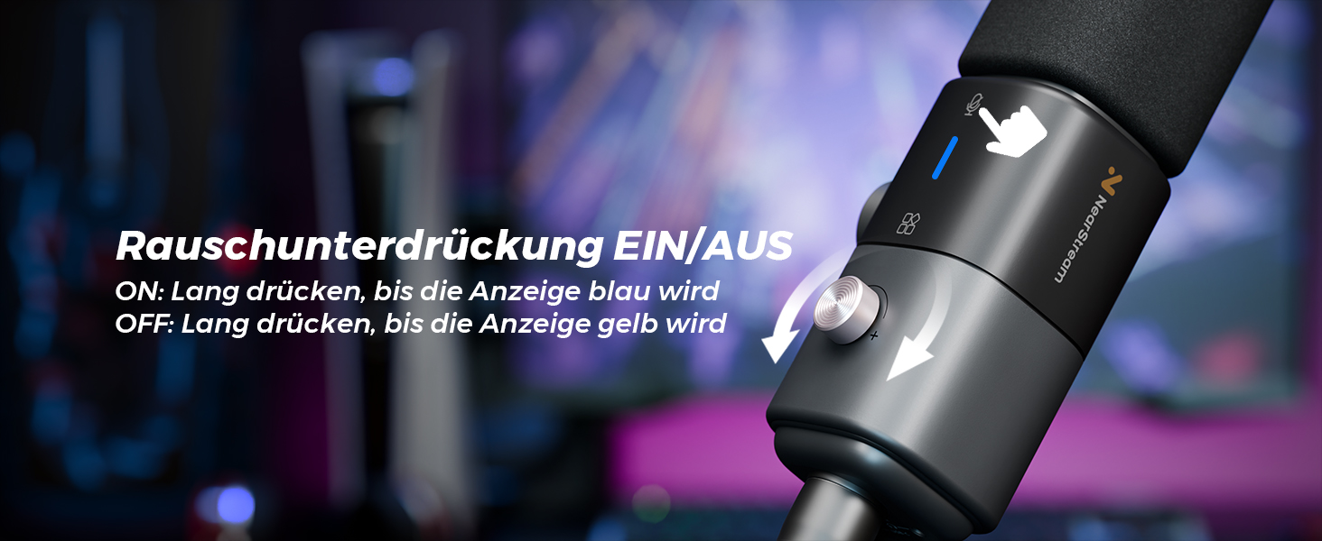 Конденсаторний мікрофон NearStream AM25X з підставкою: USB/XLR, для стрімінгу, подкастів, ігор (PC/PS5/PS4), з функцією моніторингу та шумозаглушення