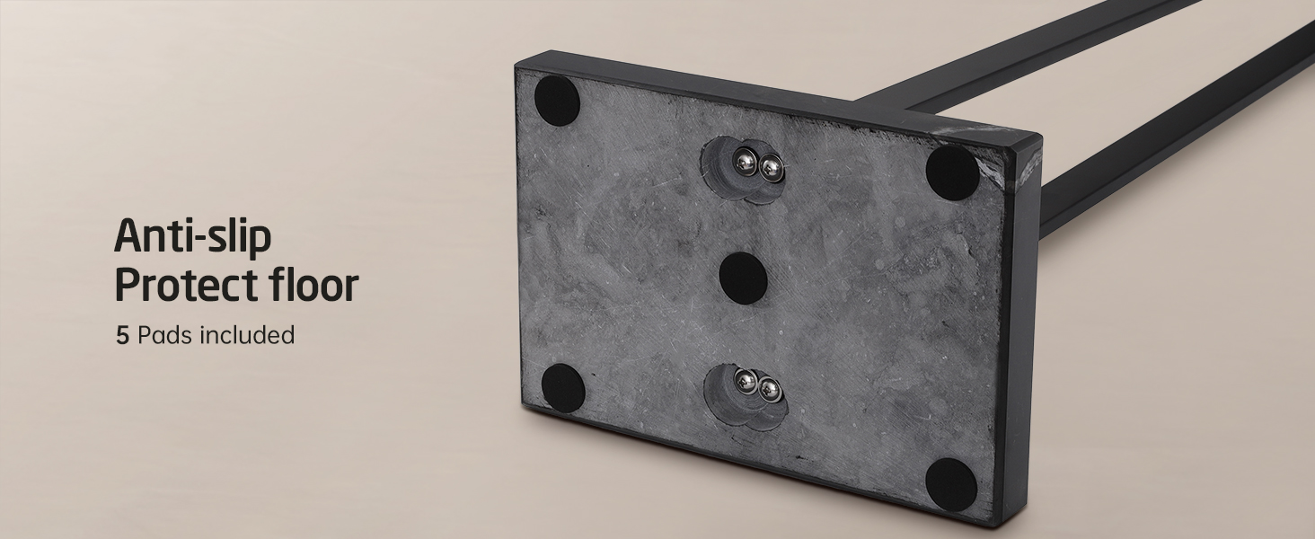 Підставка для рушників подвійна, настільна, з нержавіючої сталі SUS 304, з мамарморовою основою, чорного кольору, 84 см, BTH217-2