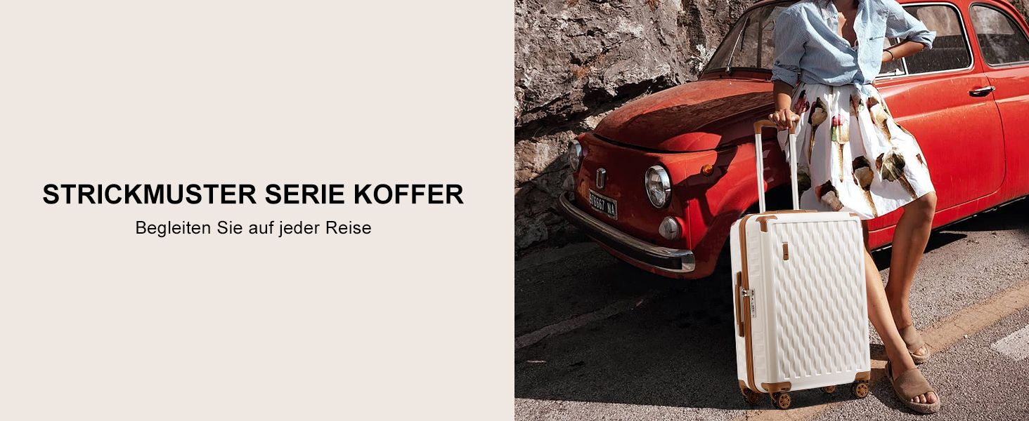 Набір валіз Sea Choice: 3 валізи (55/65/75 см) + косметичка, білий, з TSA-замком, PC+ABS, для ручної поклажі