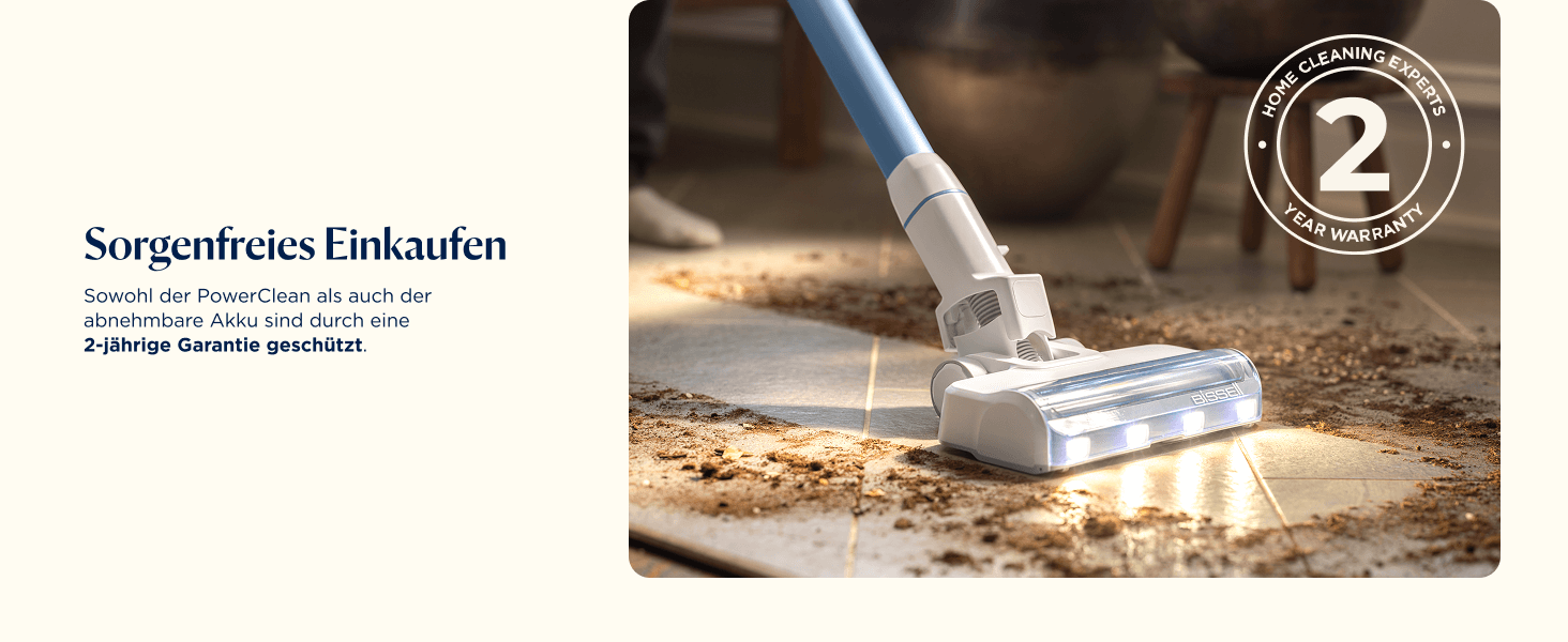 Бездротовий пилосос Bissell PowerClean FurGuard з акумулятором 2500 mAh, 280W, HEPA-фільтр, самоочищення щітки, світло FurFinder, для видалення шерсті тварин, 50 хв роботи