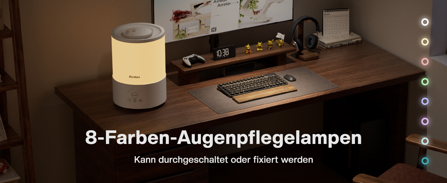 Зволожувач повітря Airelax 2.5L з аромадифузором, тихий, з автовимкненням, для дитячої кімнати, рослин, 360°