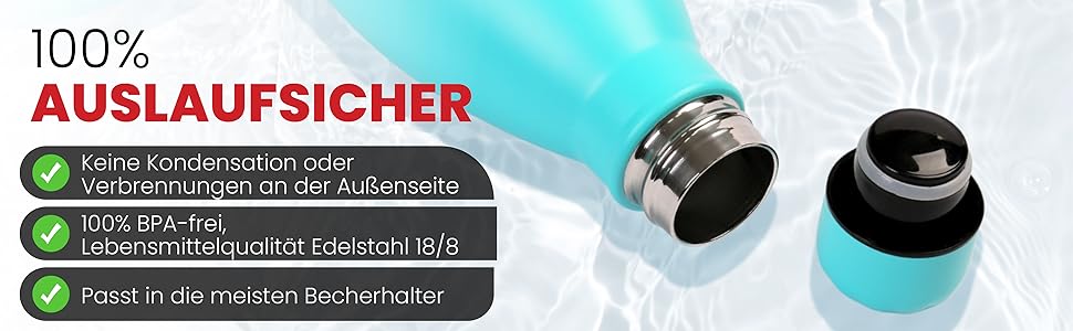 Термос-термопляшка з нержавіючої сталі Otto Koning, 1000 мл, подвійні стінки, вакуумна ізоляція, BPA-free, сріблястий