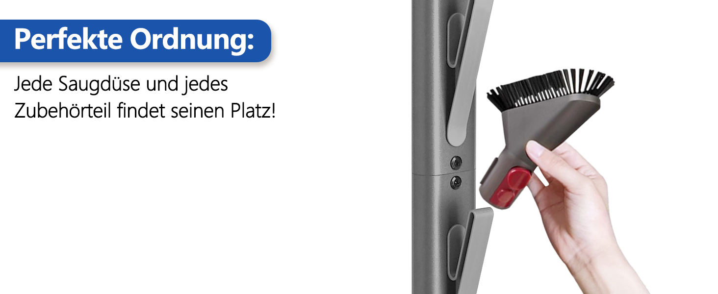 Настінна кріплення для пилососа Dyson (Gen5, V15, V12, V11, V10, V8, V7, V6) з вуглецевої сталі, сірий