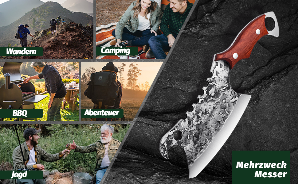 Японський кухонний ніж Dragon Riot: міцний кухонний ніж для професіоналів та любителів, ручна робота, з шкіряною піхвою. Ідеальний подарунок на Різдво.