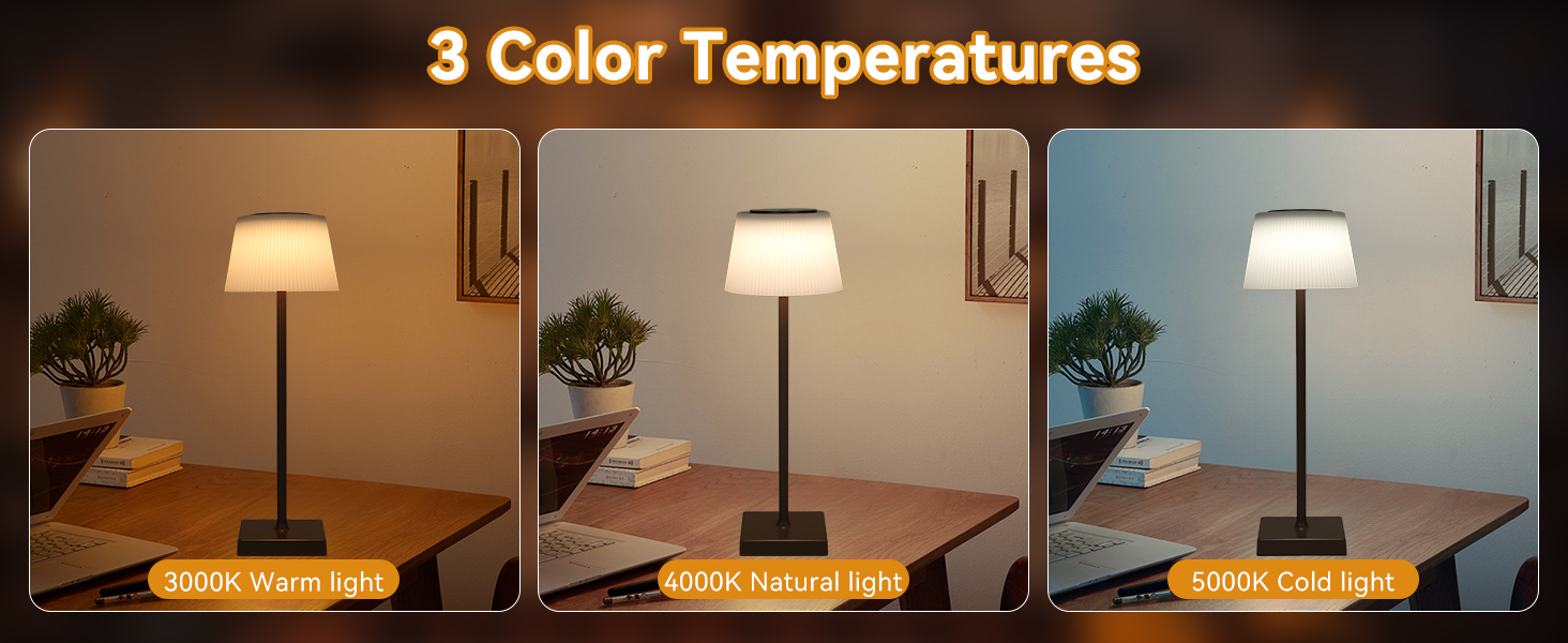 Світлодіодна настільна лампа Aigostar акумуляторна бездротова, з димером та 3 режимами кольору, водонепроникна IP54 для дому та саду (темно-коричнева)