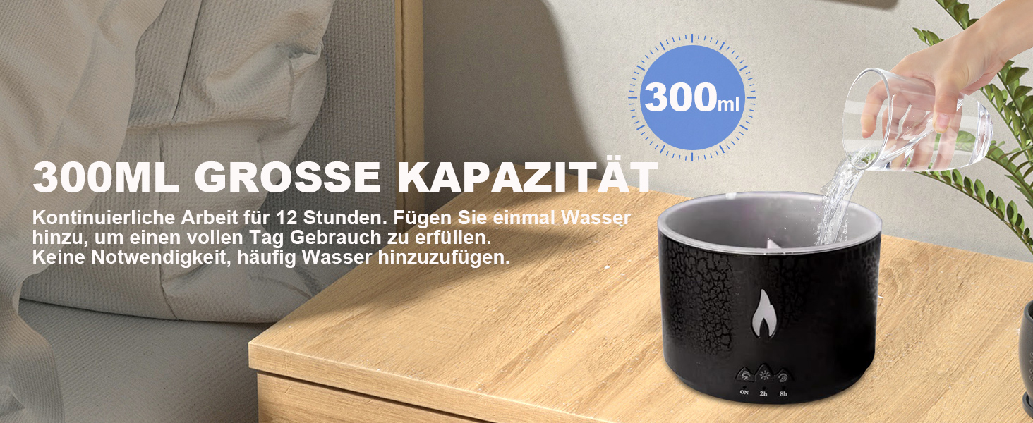 Аромадифузор Vulkan з підсвічуванням: зволожувач повітря, 300 мл, 2 режими, керування від пульта, холодний пар, для дому, фітнесу, білий