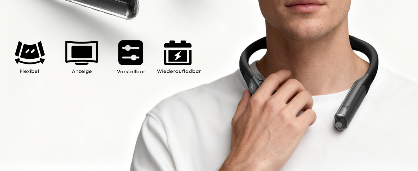 Ліхтар на шию LQWELL для читання, в'язання, рукоділля: LED лампа з регульованою яскравістю та кольором, акумуляторна, чорна