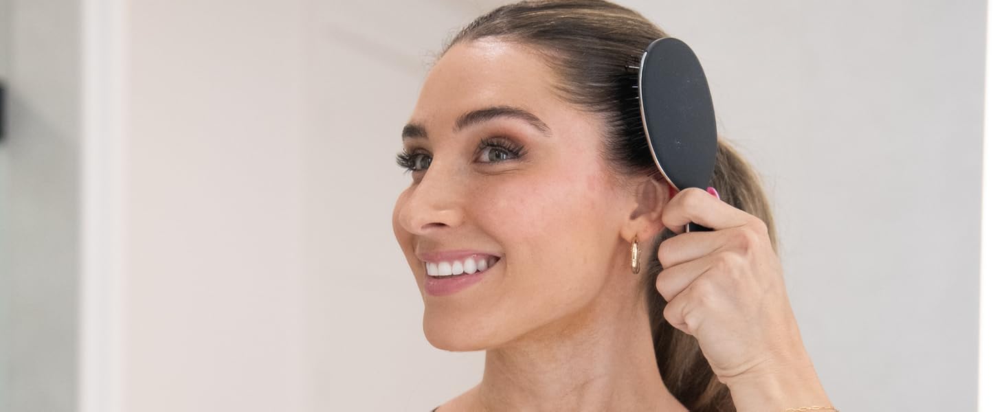 FRAMAR Міні гребінець для волосся - компактний, для подорожей, розплутування, для всіх типів волосся, чорний матовий