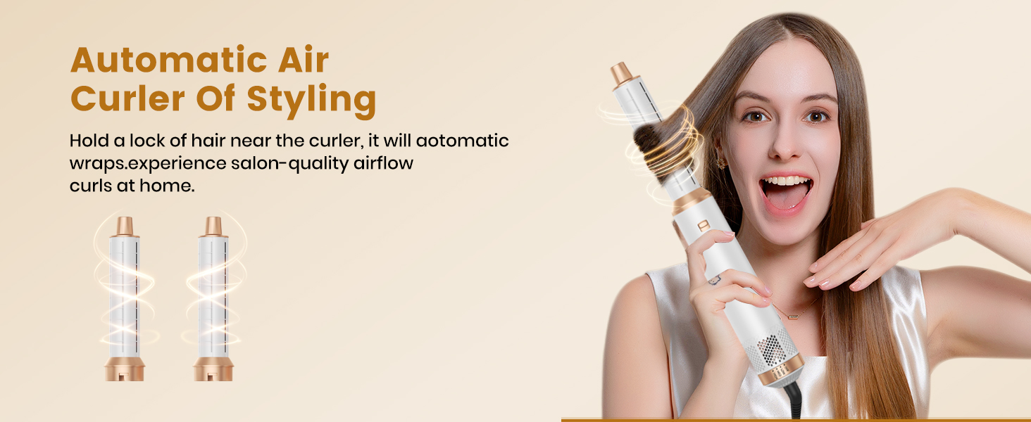 Набір для укладки волосся 6 в 1: фен-щітка, плойка, випрямляч, термощітка, фен, локони. 110000 об/хв.