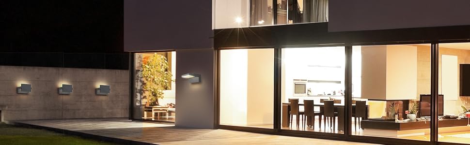 Klighten LED вуличне освітлення: водонепроникна настінна лампа з поворотним LED-панелем, 1500 люмен, 3000K (тепле біле світло) для саду, тераси, внутрішнього використання.
