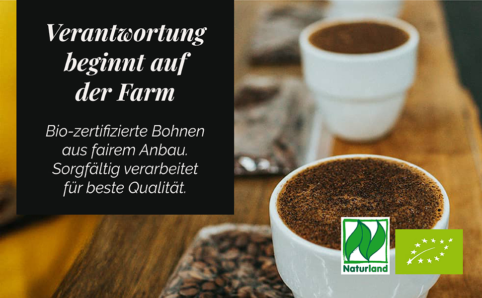Органічна кава в зернах Mount Hagen Bio FT Naturland Arabica Crema, 1 кг
