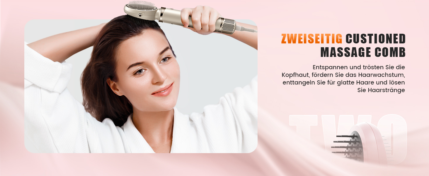 Airstyler 8-в-1: комплект для укладки та сушки волосся з автоматичною завивкою, щіткою, концентратором, дифузором, швидка сушка, без пошкодження волосся, золото