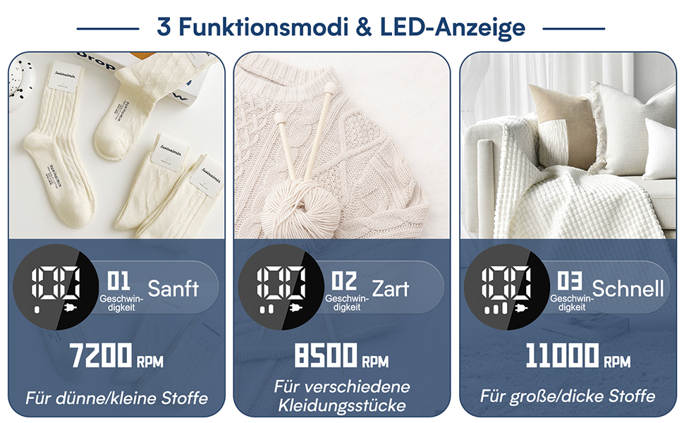 Машинка для видалення катишків HAPPHOOH з USB-зарядкою, 3 швидкості, LED-індикатор, для одягу та меблів