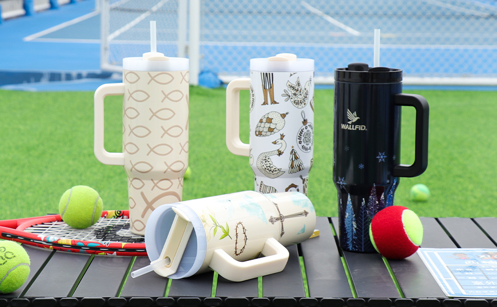 Термокружка WALLFID 40oz з нержавіючої сталі, вакуумна ізоляція, з кришкою, 3 трубочки та щітка для чищення, для гарячих та холодних напоїв, ідеально підходить для кави, чаю, смузі та іншого
