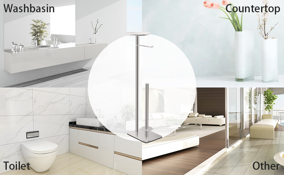 Підставка для туалетного паперу FEILERN, з полицею для запасних рулонів, нержавіюча сталь, щіткована поверхня