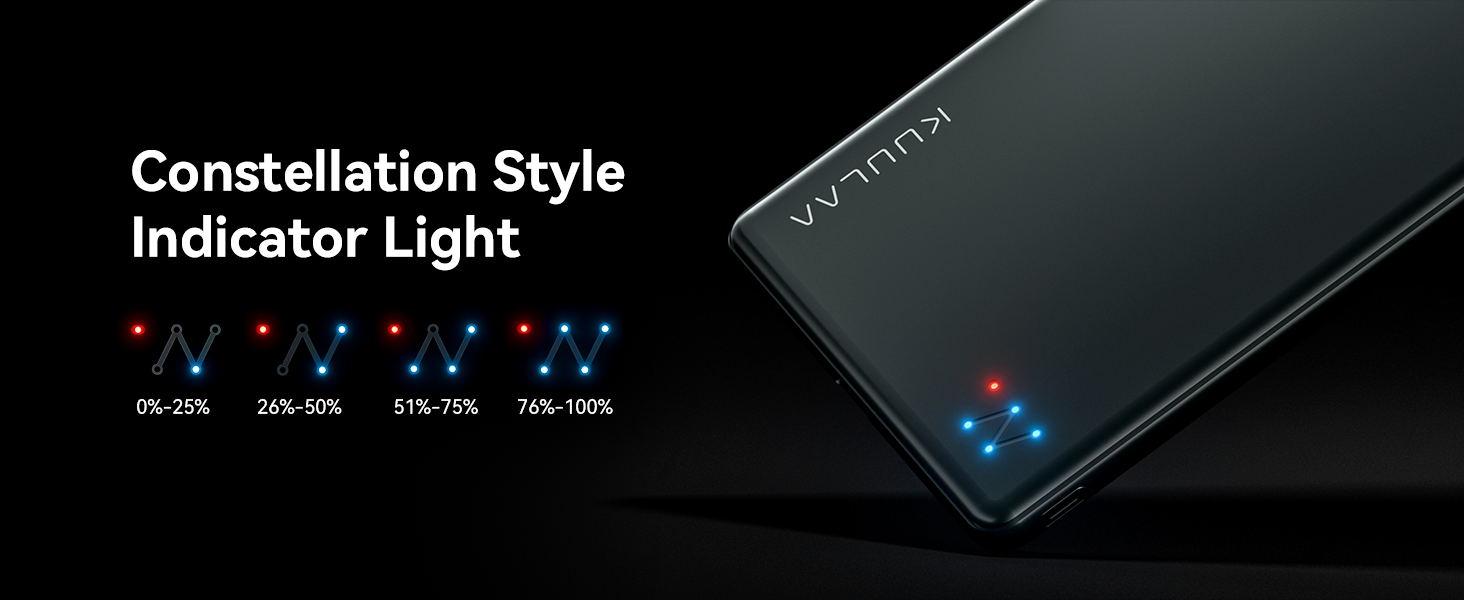 Power Bank Kuulaa Ultra Slim Magsafe, 5000mAh, Бездротова зарядка, Type-C, 20W, для iPhone 15/14/13/12, Space Gray