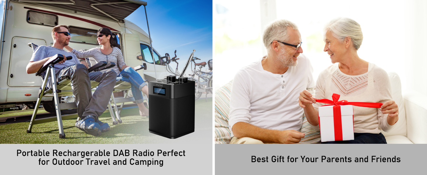 Портативне DAB/DAB+ радіо з цифровим радіо UKW, FM, Bluetooth 5.0, USB, LED дисплеєм (Чорний)