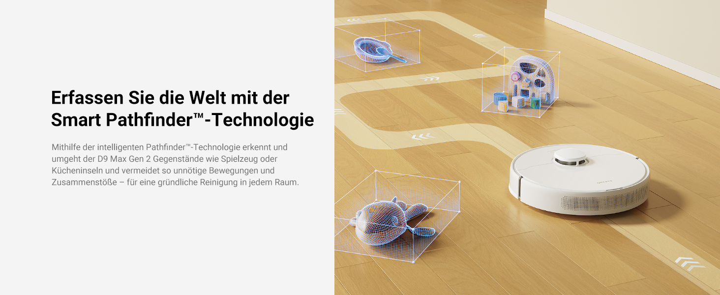 Робот-пилосос Dreame D9 Max Gen2 з функцією миття, 4000Pa, LDS-навігація, 150 хв роботи, карти для різних поверхонь, ідеальний для килимів, твердих підлог та шерсті тварин, керування через додаток