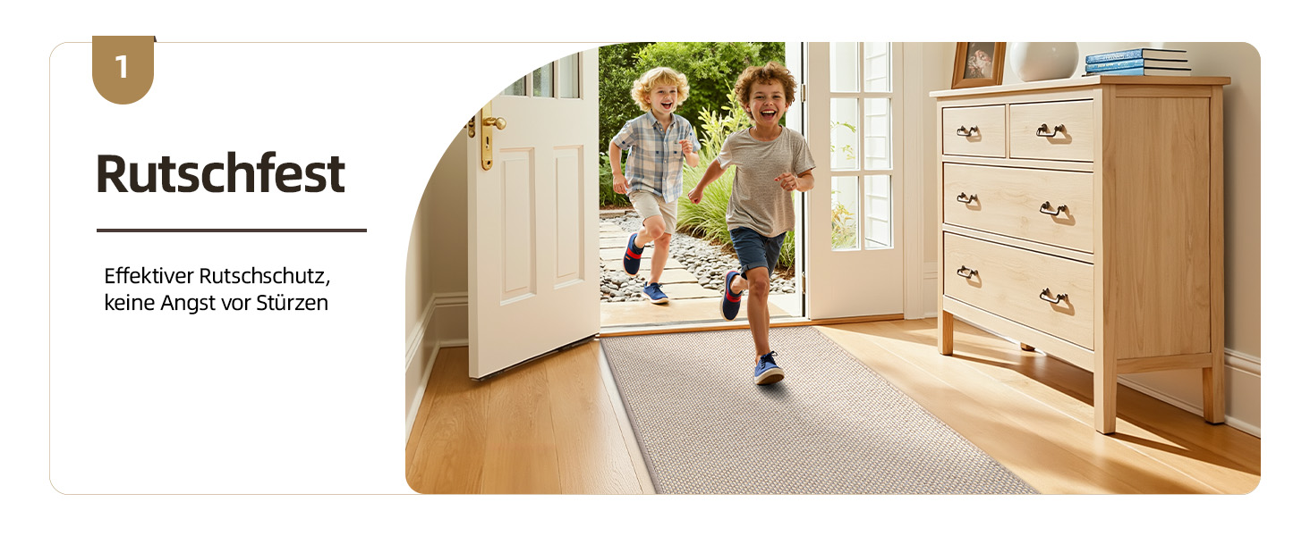 Килимок для дому COLOR&GEOMETRY, 91 x 243 см, довгий килимовий доріжка, антиковзаюча, швидковисихаюча, для кухні, спальні, коридору (Бежевий)