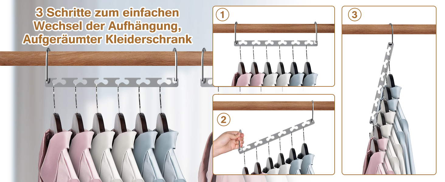 Плечики для одягу Sindax, 6 шт. - економія місця, неслизькі, для штанів, джинсів, костюмів та суконь
