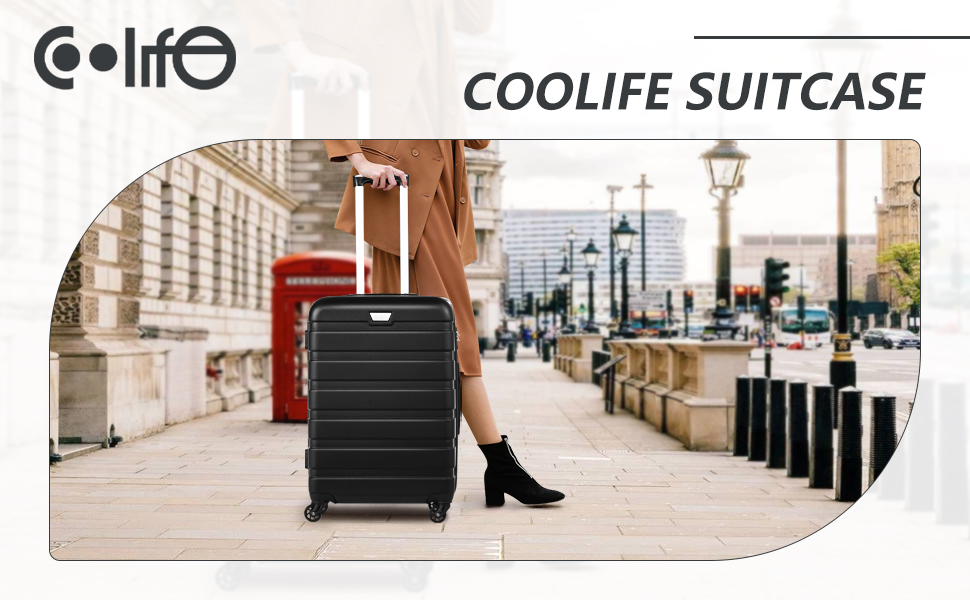 Валіза COOLIFE: Преміум-валіза на коліщатках з TSA-замком (жовтий, ручна поклажа)