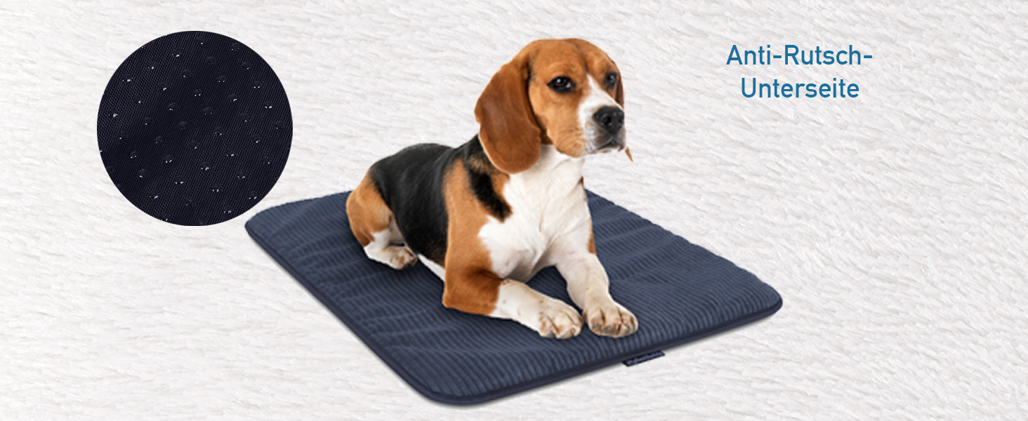 Килимок для собак сірий Basic 90x70 см L з м'якої тканини для тварин - 40°C, гіпоалергенний (100% поліестер) - подушка/ліжко для великих собак, 90 x 70 см