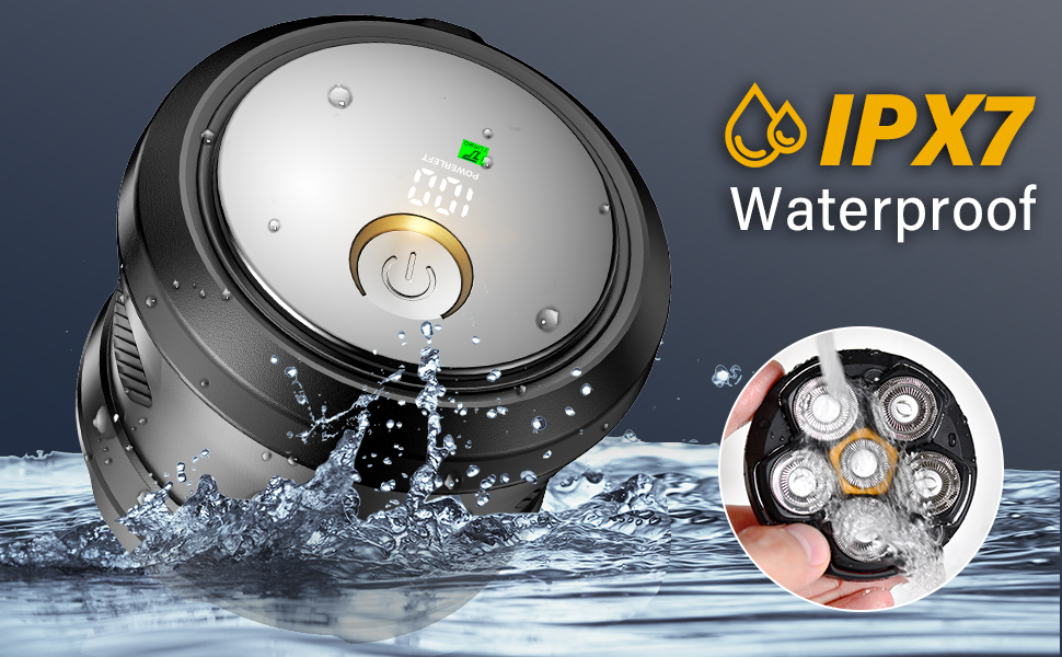 Електричний гоління голови для чоловіків Glatzen Rasierer UD1, IPX7, 6D плаваюча головка, вологий/сухий, червоний