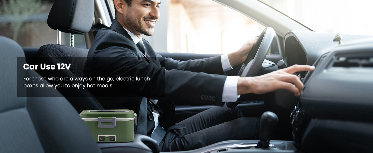 Електрична ланчбокс 100W, 3-в-1, 1.8L, нержавіюча сталь, ізольована термобокс для авто/вантажівки, 12V/24V/220V (зелений)