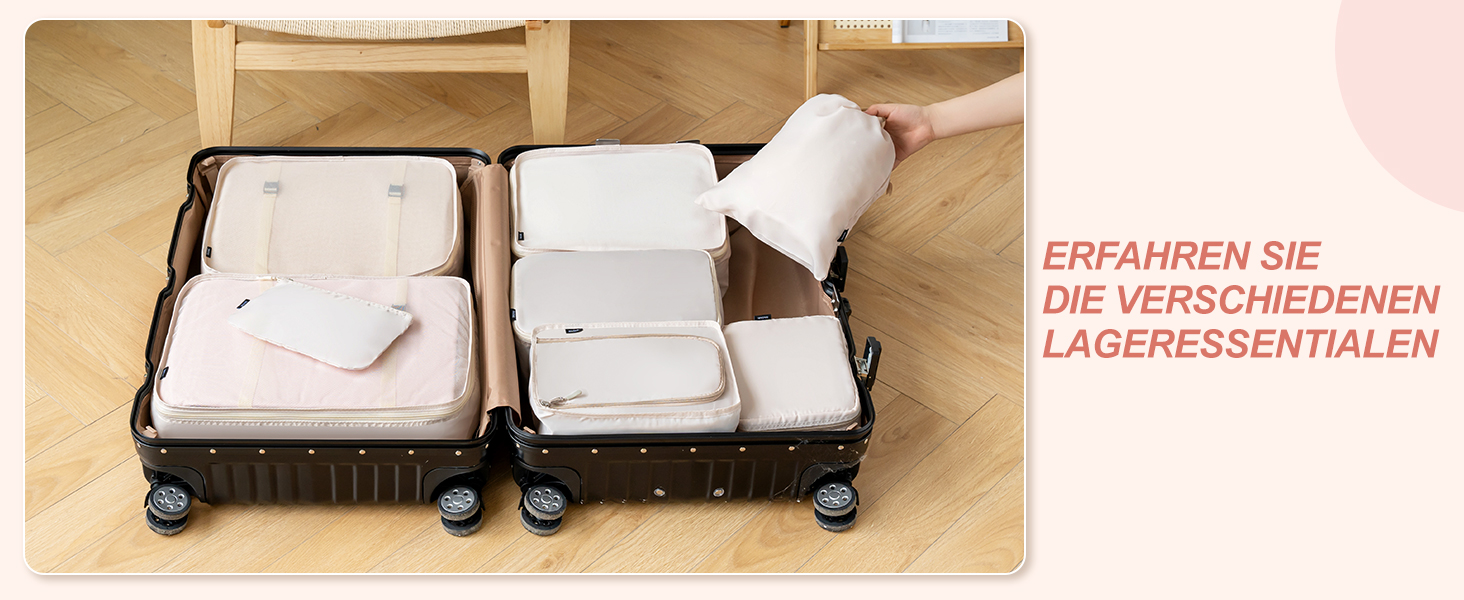 Набір органайзерів для подорожей BAGAIL (8 шт.), колір помаранчевий