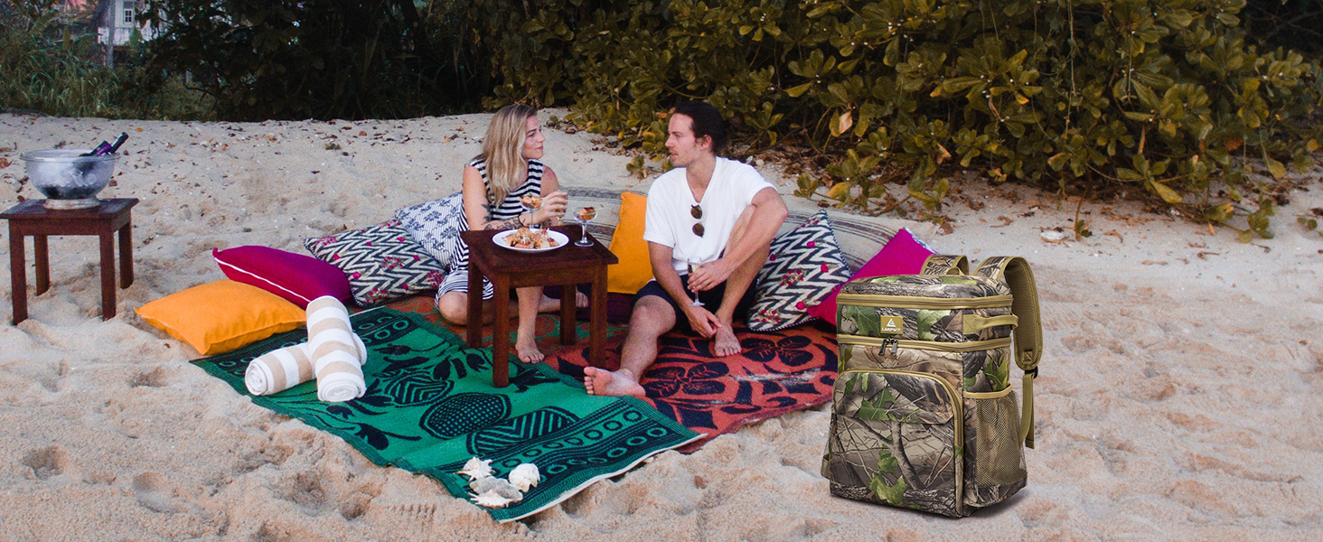 Рюкзак-холодильник Laripwit 54 літри з термоізоляцією для пікніків, подорожей та кемпінгу (33л, камуфляж)