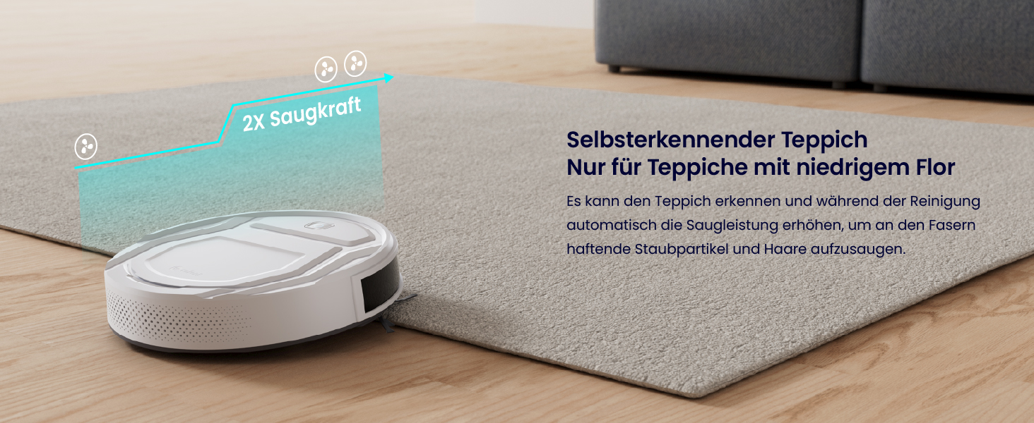 Робот-пилосос LEFANT M210P: потужність 2200 Pa, Wi-Fi, Bluetooth, керування через додаток, 6 режимів, автоматична зарядка, ідеальний для шерсті тварин та твердих підлог