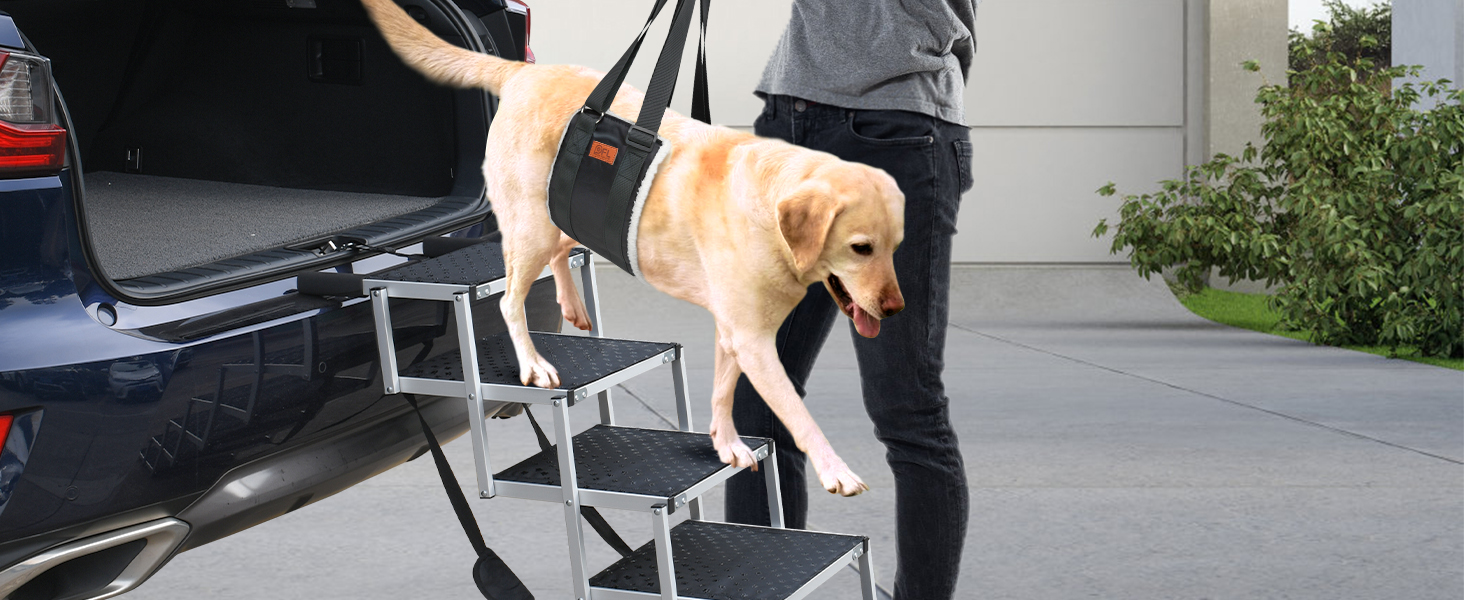 Регульована переносна допомога для собак, переносна лямка для реабілітації, поранених, травмованих або літніх собак - шлейка для собак як засіб допомоги при ходьбі для маленьких і великих собак, сірий колір, XL